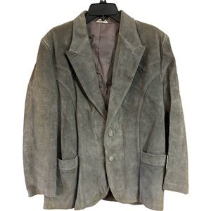 Ranchwear Men's Double Button Suede Blazer - Charcoal Size 44